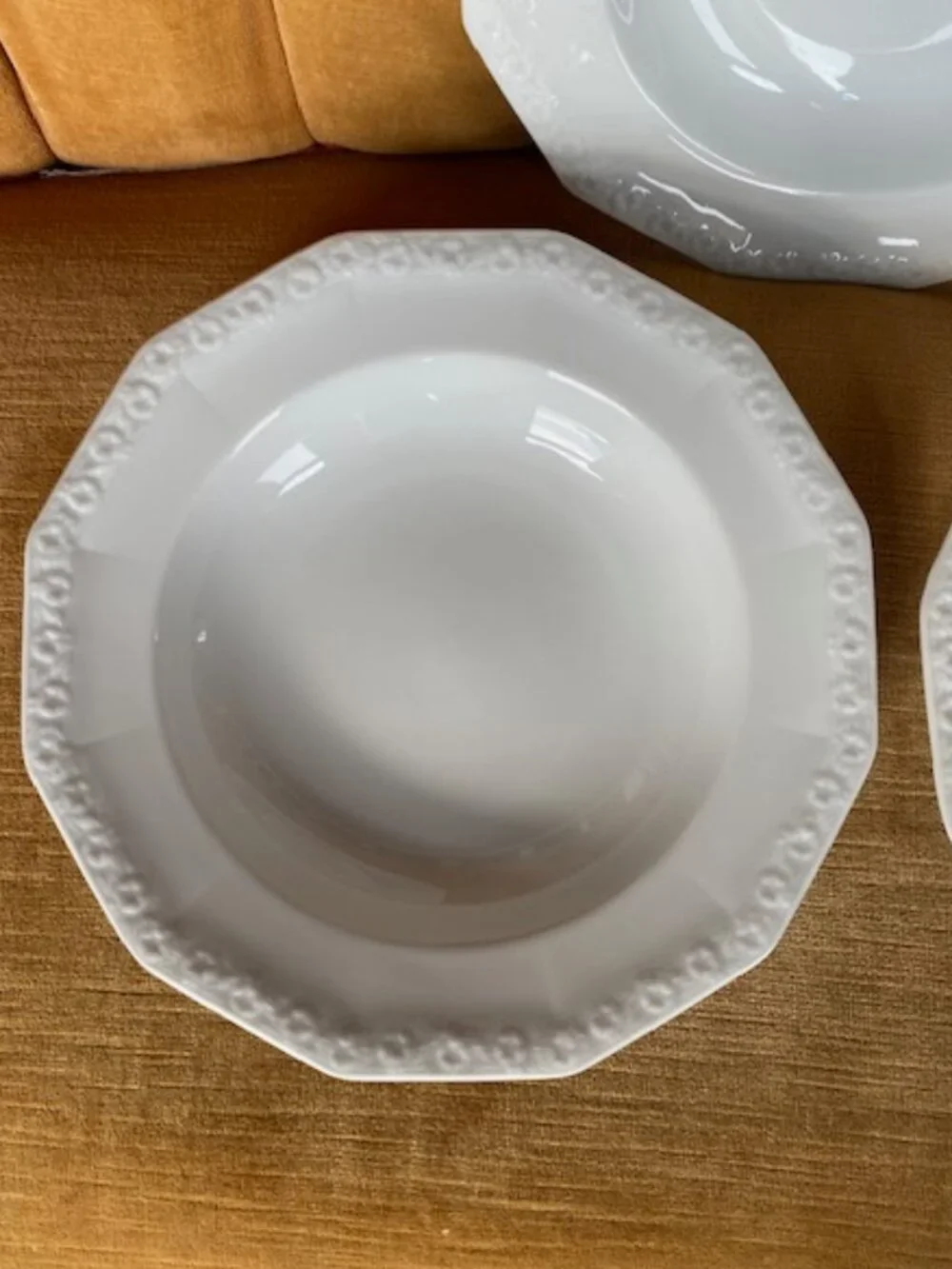Rosenthal China Germany Continental Maria All White Rim Soup Bowls, 3, - 8 5/8